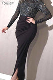 Buttocks Ball Gown Dress for Women Party Evening Night Wear Slim Elegant Ladies Long Dresses Fashion Hollow Out Tops