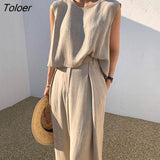 Chic Sleeveless Tops and High Waisted Trousers Women Pant Sets 2023 Spring Summer Korean 2 Piece Sets Office