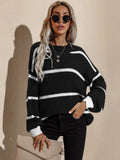 Spring Striped Pullover Loose