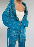 Print Boho Fringe Jacket with