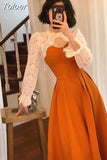 Spring Summer 2023 Korean Style Retro Lace Cardigan Slim Dress Two-piece Sets Women Elegant Fashion Female