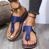 Graduation party Summer Beach Wedges Ladies Shoes For Retro Casual Women Flat Platform Sandals Mid-heel Shoe Flower Shoes Flip-flops