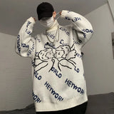 Streetwear Angel Pattern Women'S Sweater Retro Lazy Pullover Trendy Brand Round Neck Fashion Sweater Women 2021