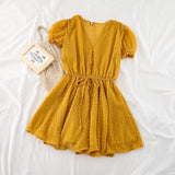 Women Dot Chiffon Rompers short sleeves Korean beach overalls bohemian loose casual summer wide leg pants