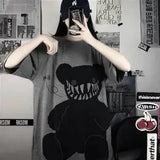 Black Japan T Shirt Loose Summer Oversize T Shirt Women Harajuku Punk Short Sleeves T-shirts Tops Tee Hip Hop T-Shirt for