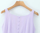 Buttoned Puff Ruched Mini Dress-Outfit