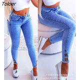 Women's Jeans Slim Fit Leg Length Butterfly Sticky Flower Beaded Denim Pencil Pants Fashion Sexy Hip Lift Trousers