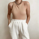 summer solid sexy bodycon women bodysuits female 4 color green slim casual za bodysuit chic lady club short playsuits