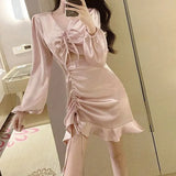 Black Satin dress Bodycon party dress elegant summer dress 2021 Knot strap casual vintage Evening vestidos Streetwear