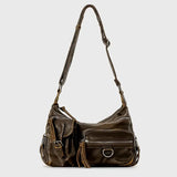 Vintage Motorcycle Pu Leather Crossbody Bag-Outfit