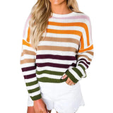 Striped Tendered Sweater Female Autumn 2025 Winter Student Blouse Burst Knitted
