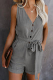 Summer Female Jumpsuit Plus Size Overalls for Women Fashion Streetwear Outfits V-Neck Romper Sleeveless Playsuit