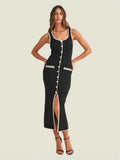 Famous Wind Sling Dress Sexy Hottie Repair Button Open Design Style Hip