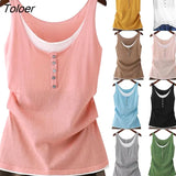 Women Vest Round Neck Sleeveless Loose Bottoming Shirt Tank Top Fake Two-Piece Vest Solid Pullovers Ladies Casual Tank