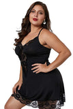 Sexy Plus Size Straps V Neck With Lace Mini Dress