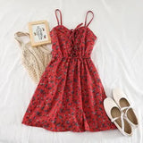 Women Floral Playsuits Bohemian Short Wide Leg Pants Rompers Holiday Summer Sleeveless Print Chiffon