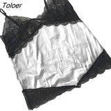 Size Nightwear 3XL-5XL Sexy Sleepwear Nightiev-neck Straps Patchwork Adjustable Floral Lace Spaghetti Nightdress
