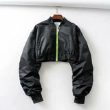 2022 Autumn Short Women Baseball Jackets Loose Windproof Coats Women Zipper Casual Basic Jacket Bomber Coat Female