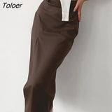 Sexy Split PU Skirts Women High Waist Solid Mid-Calf Skirt Slim Street Trendy Zipper Spring Leather Skirts Female