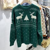 Little Dear Christmas Red Sweater for Women Loose Pullover Woman Sweaters Femme Chandails Pull