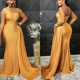 Design One Shoulder Irregular Pleated Fold Maxi Long Dress Women Party Night Club Dresses Vintage Vestidos Elegant