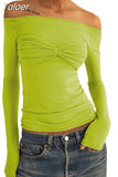 Shoulder See Through Mesh Women's T-shirt Spring 2023 Y2k Tops Long Sleeve Crop Tees Streetwear Sexy Ruched T Shirts