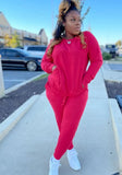 Casual Sports Round Neck Long Sleeve Loose Sweatshirt and Jogger Pants 2 Piece Set
