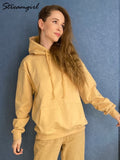 Hoodies Oversized Women Pullover Sweatshirt Korean Autumn 2022 Loose Apricot Cotton Sweatshirts Oversize Women