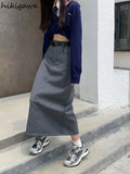 Temperament Y2k Skirts for Women 2023 Faldas Mujer De Moda High Waist Slim Fit Bodycon Long Skirt Fashion Casual Korean