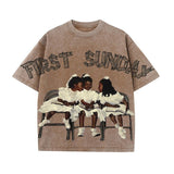 For Men And Women On The Street Summer Casual Short-Sleeved TST Simdd! Printed