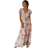 Summer Leisure Hot Holiday Printing Dress Sexy Long Dress Women's