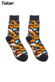 Men Socks Cartoon Cactus Flower Leaf Wood Plant Harajuku Funny Happy Hip Hop Skate Male Cotton Sock Street Style