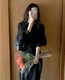 Spring Dress Girls Boho Solid Female Vintage Dress Party Oversize Long Sleeve Women Dresses Robe