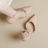 High Heels Women's Fine Heel 2025 New Cut Men's Dress Willow Pointed One-Word With Buckle Head