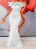 Women's Dress 2025 Summer Collar Sexy Fishtail Dress African