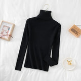 Women's Turtleneck Autumn and Winter Thicken Sweater Fashion 2021 Casual Pullover Knitted Jumper Striped Vintage Sweater