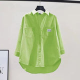 Long-Sleeved Shirt 2025 Spring And Autumn Thin Casual Korean Version Of The Open Shirt Simple Loose Fashion Thin Coat