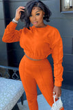 Long Sleeve Crop Top and Pants 2 Piece