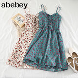 Women Floral Playsuits Bohemian Short Wide Leg Pants Rompers Holiday Summer Sleeveless Print Chiffon