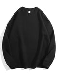 Cotton Pullover Sweatshirts Oversize Women O Neck Loose Long Sleeve Top Solid Oversized Green Sweatshirt For Women