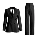 Toloer 2024 New Fashion Hollow Out Design Sense Show Thin Suit Show Legs Suit Pants Casual Professional Suit Female-Outfit