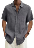 Explosion Summer V-Neck Button Cotton Cotton Pure Cotton Shirt Shirt Man Shirt