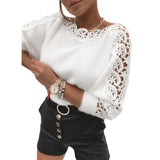 Sexy Winter Lace Stitching Solid Color