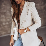 New Thin Women Fashion White Black Blazers and Jackets 2023 Button Office Suit Coat Ladies Elegant Outwear Chic