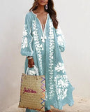 Autumn Collar Long Sleeve Printed