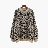 Leopard Knitted Women Sweater O-Neck Long Sleeve Jerseys Mujer Moda 2020 Pullover Autumn Clothes Plus Size