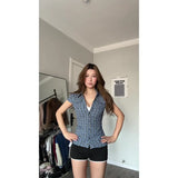 Niche Suit Women's Summer Slimming V-Neck Short-Sleeved Top Broad Leg Pants High-End