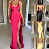 Summer Women's Sling V-Necked Fork Sexy Dew Dress