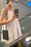 Woman Dress Fashion Loose Sling Robe Vestido Femme Bandage Pockets Casual Korean Y2k Dresses 2023 Vestidos De