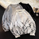 Harajuku Knitted Sweaters Women 2022 Streetwear Gothic Print Pullover Korean Fashion Women Sweater Tops Clothes